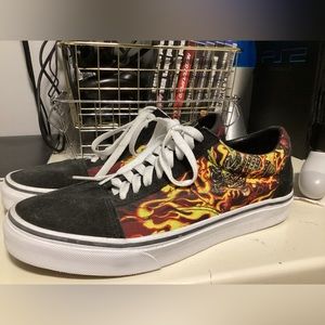 Vans shoes, size 9 women’s 7.5 men’s, black,red and yellow
